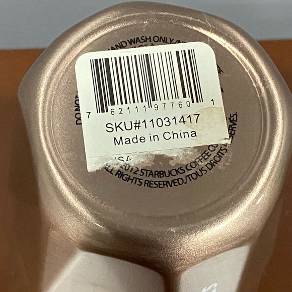 Starbucks Rose Gold Tumbler With Straw - Coffee Cup (circa 2012) - Picture 5 of 5